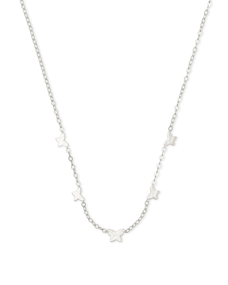 Lillia Butterfly Strand Necklace in Silver