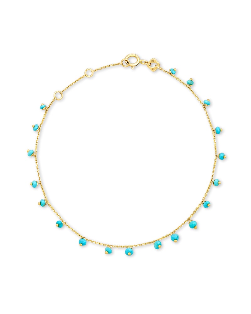 Miranda 14k Yellow Gold Delicate Bracelet in Turquoise image number 0
