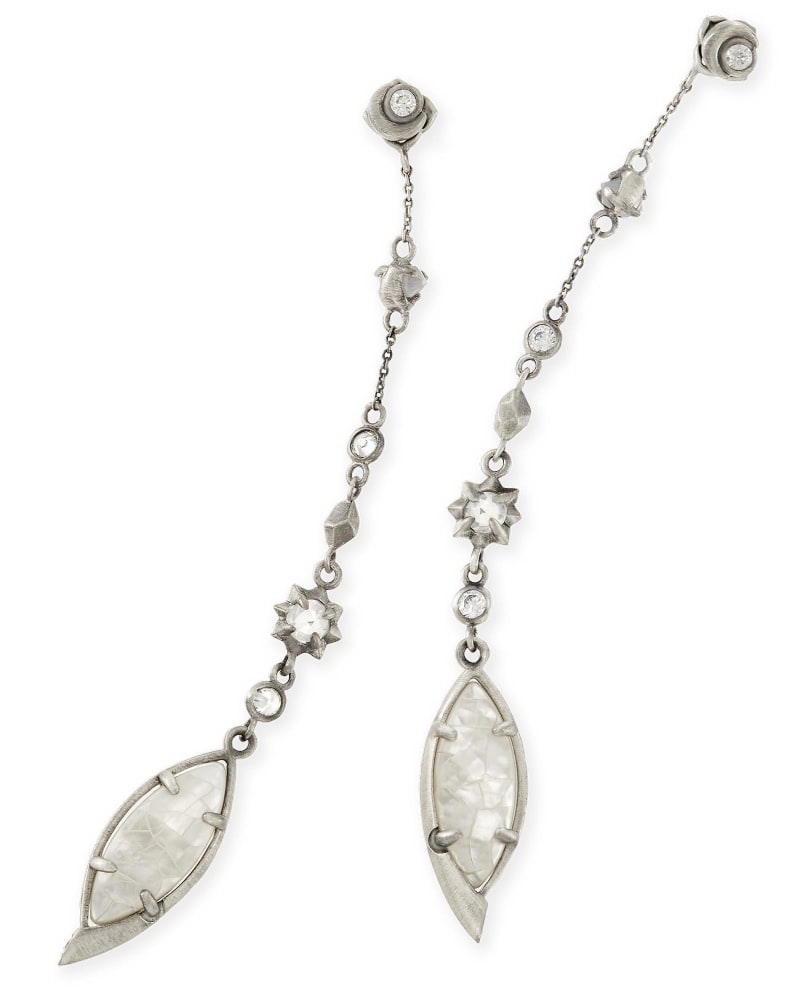 Lane Shoulder Duster Ear Jackets in Crackle Ivory Pearl image number 0