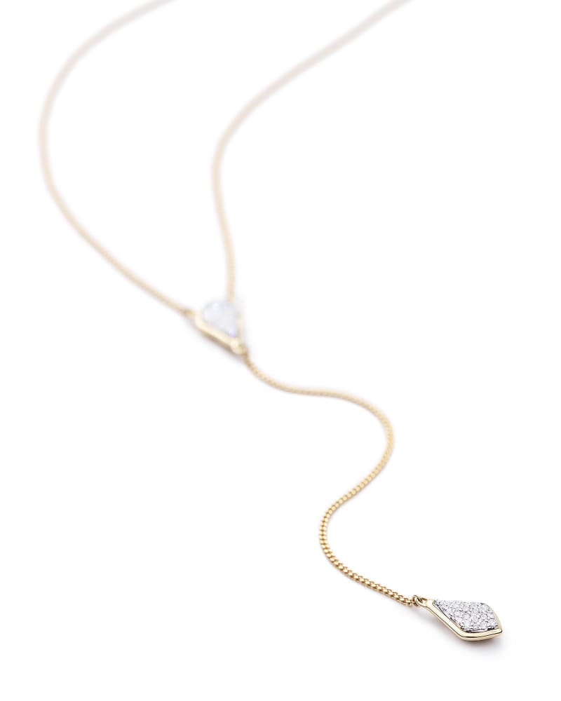 Lillian Lariat Necklace in Pave Diamond and 14k Yellow Gold image number 2