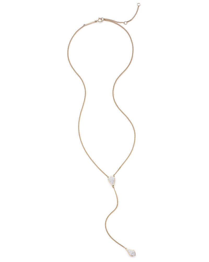 Lillian Lariat Necklace in Pave Diamond and 14k Yellow Gold image number 0