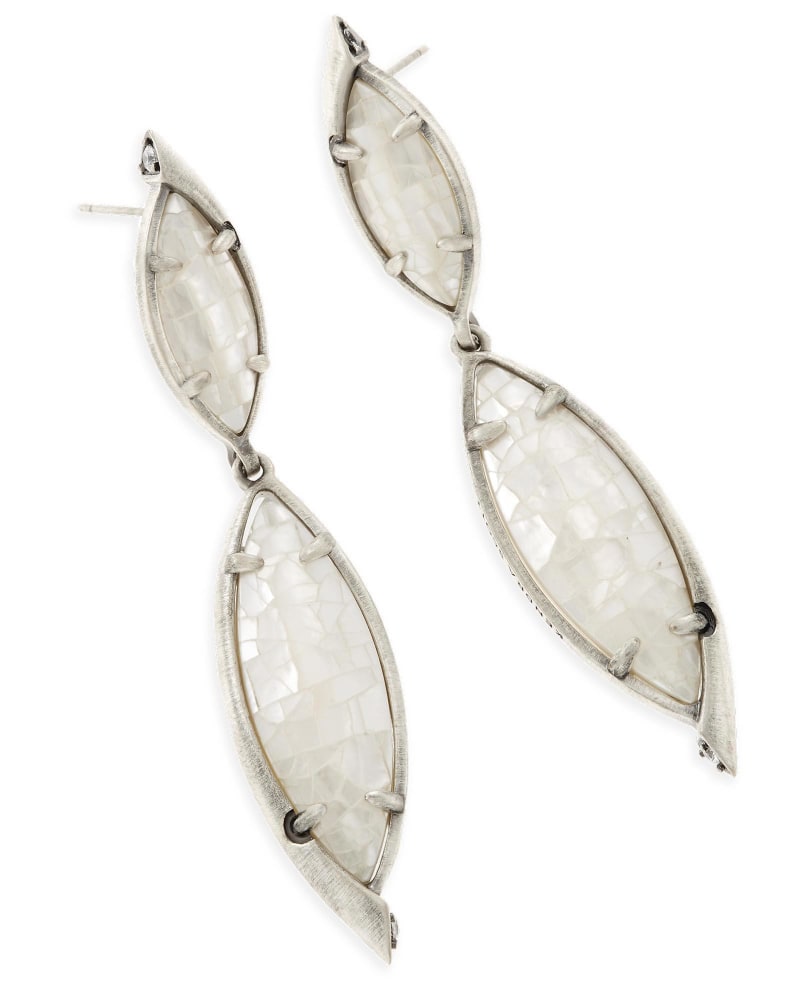 Maisey Statement Earrings in Crackle Ivory Pearl image number 0