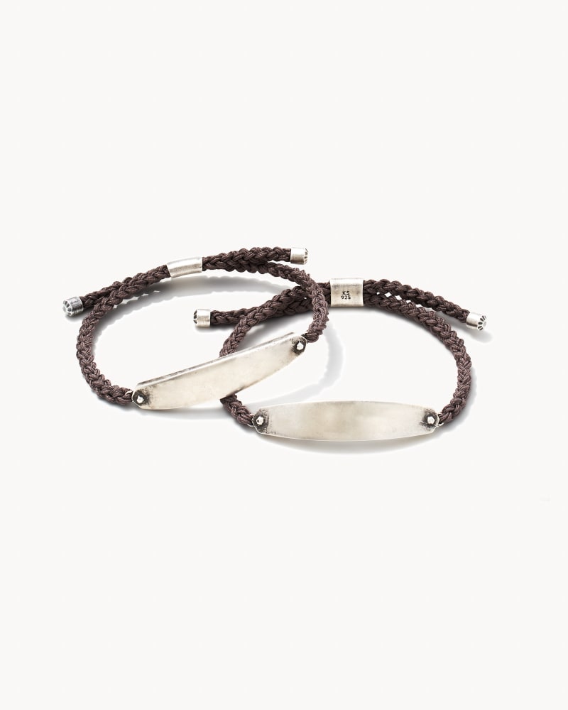 Robert Oxidized Sterling Silver Corded Bracelet in Dark Taupe image number 3