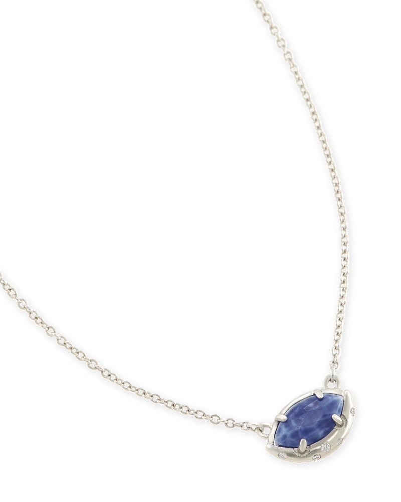 Mikka Pendant Necklace in Crackle Blue Agate image number 2