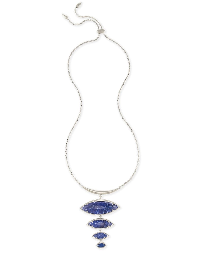 Morris Statement Necklace in Crackle Blue Agate image number 0