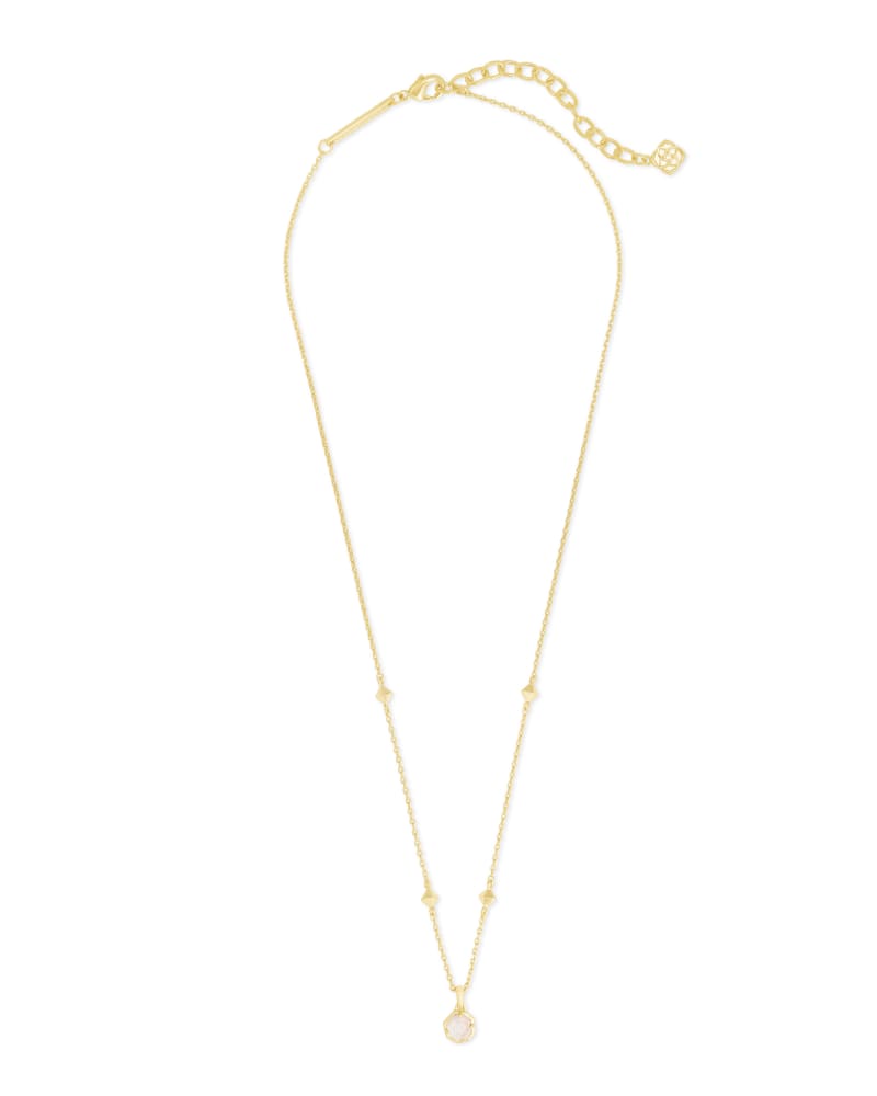 Nola Gold Pendant Necklace in White Kyocera Opal image number 2