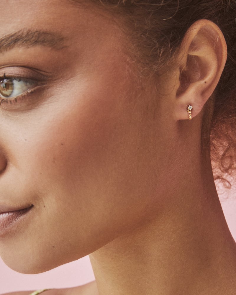 Izzy 18k Gold Vermeil Mini Single Stud Earring in White Topaz image number 1