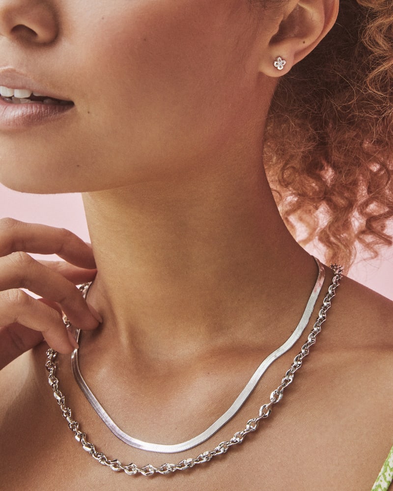 Herringbone Chain Necklace in Sterling Silver image number 1
