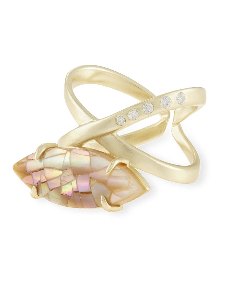 Rosemary Ring in Crackle Brown Pearl image number 0