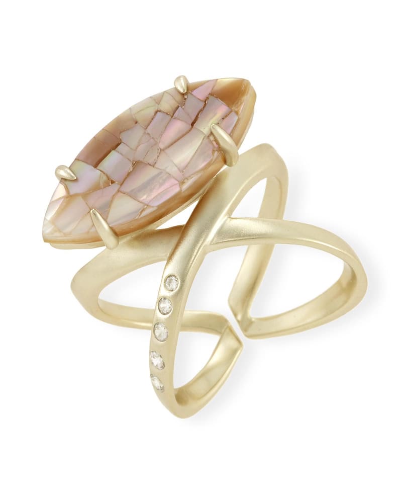 Rosemary Ring in Crackle Brown Pearl image number 2