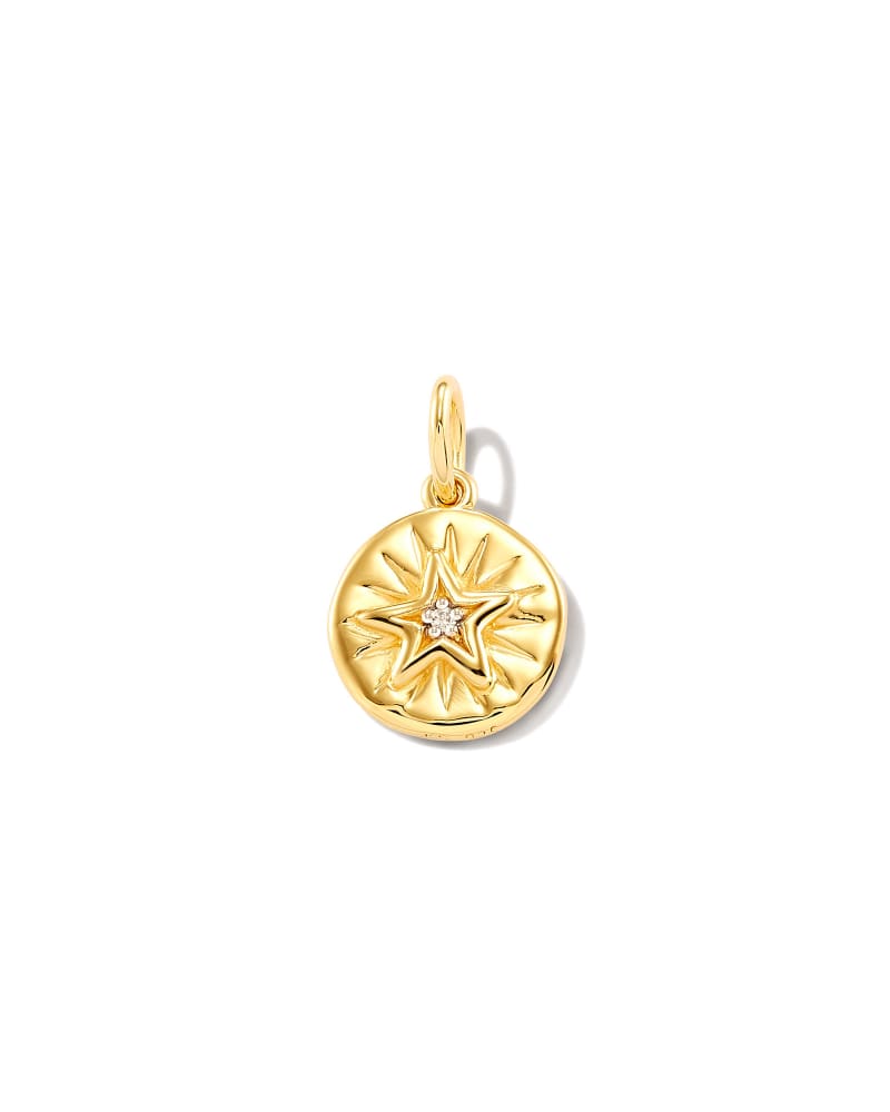 Shooting Star 18k Yellow Gold Vermeil Charm in White Sapphire image number 0