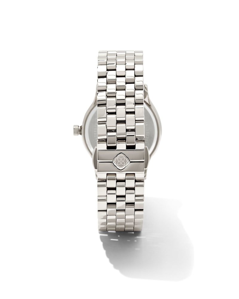 Alex Silver Stainless Steel 35mm Watch in Black Mother-of-Pearl image number 2