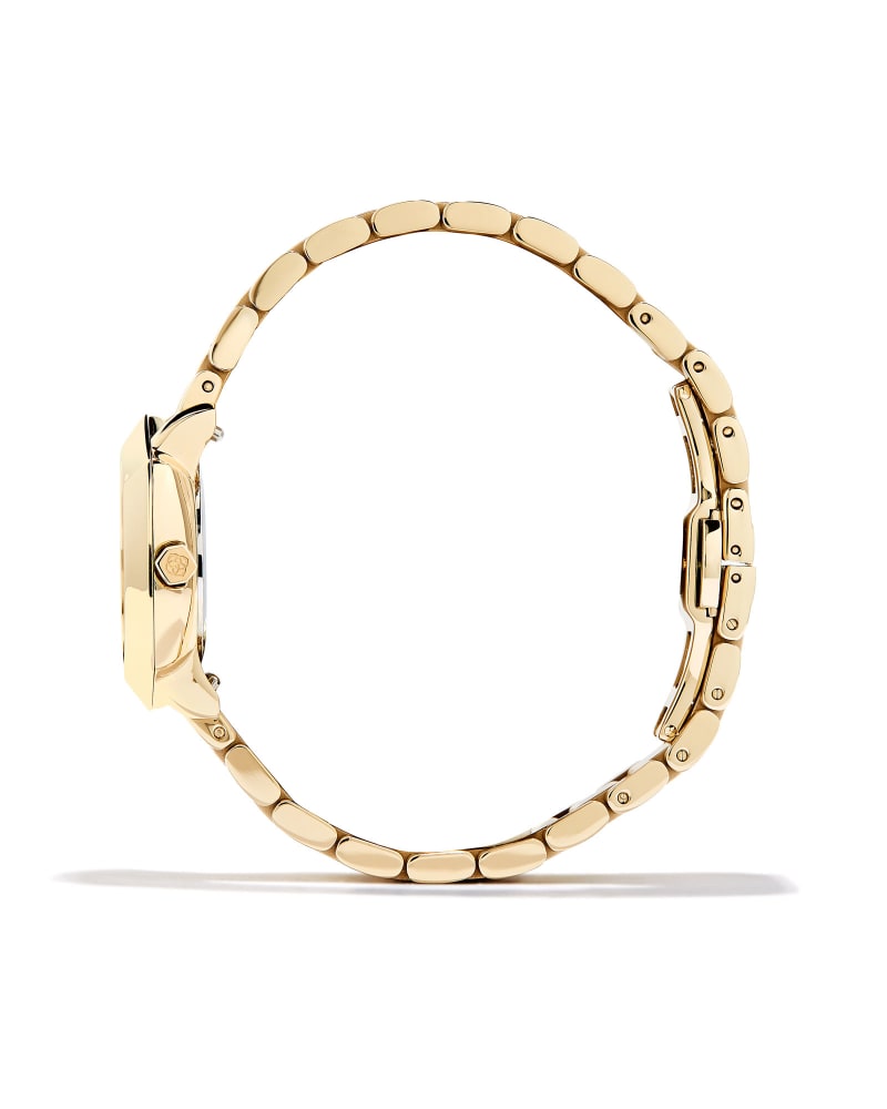 Dira Gold Tone Stainless Steel 28mm Watch in Ivory Mother-of-Pearl image number 1
