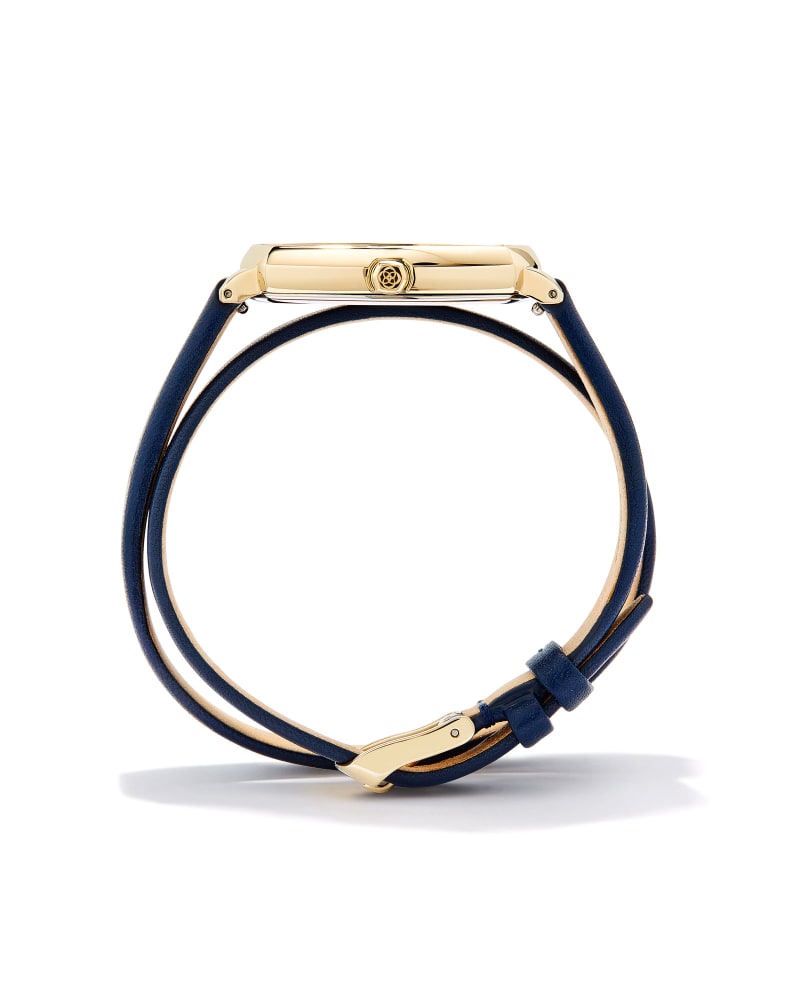 Elle Gold Tone Stainless Steel Leather Wrap Watch in Abalone image number 2
