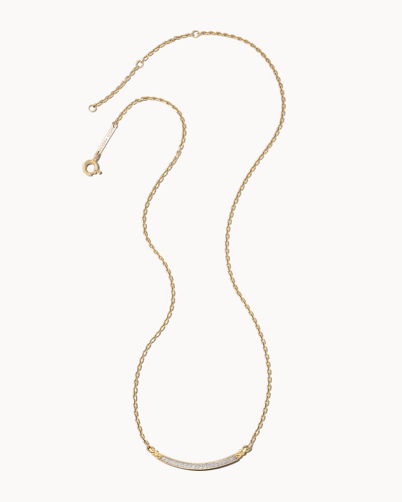 Ott 14k Yellow Gold Pendant Necklace in White Diamond image number 2