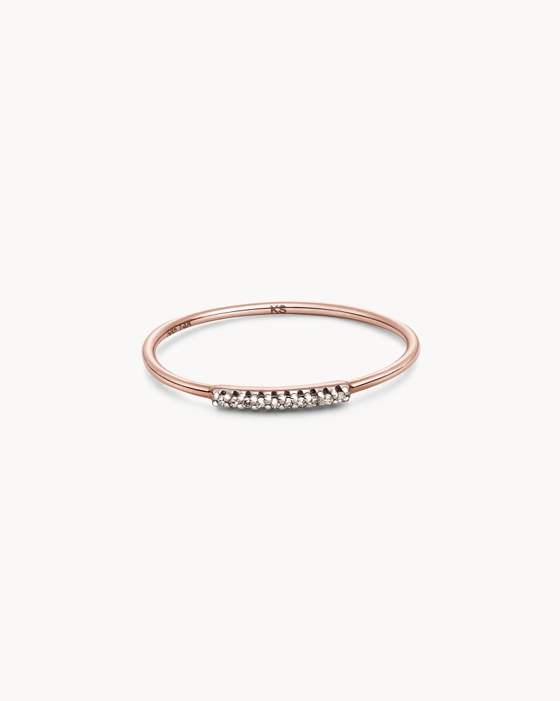 Mila 14k Rose Gold Band Ring in White Diamond image number 0