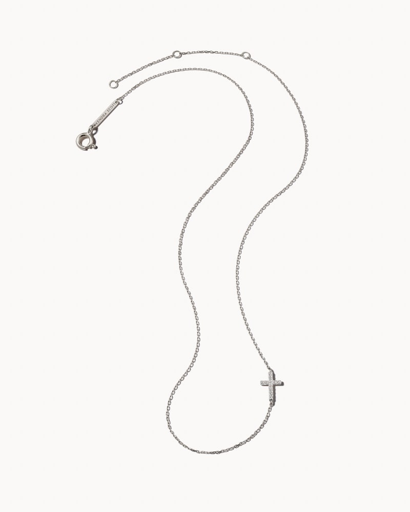 Cross Strand Necklace in 14k White Gold image number 1