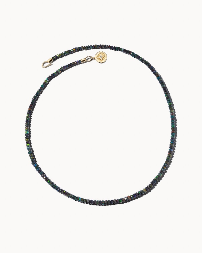 Erika 14k Yellow Gold Strand Necklace in Black Opal & White Diamond image number 0