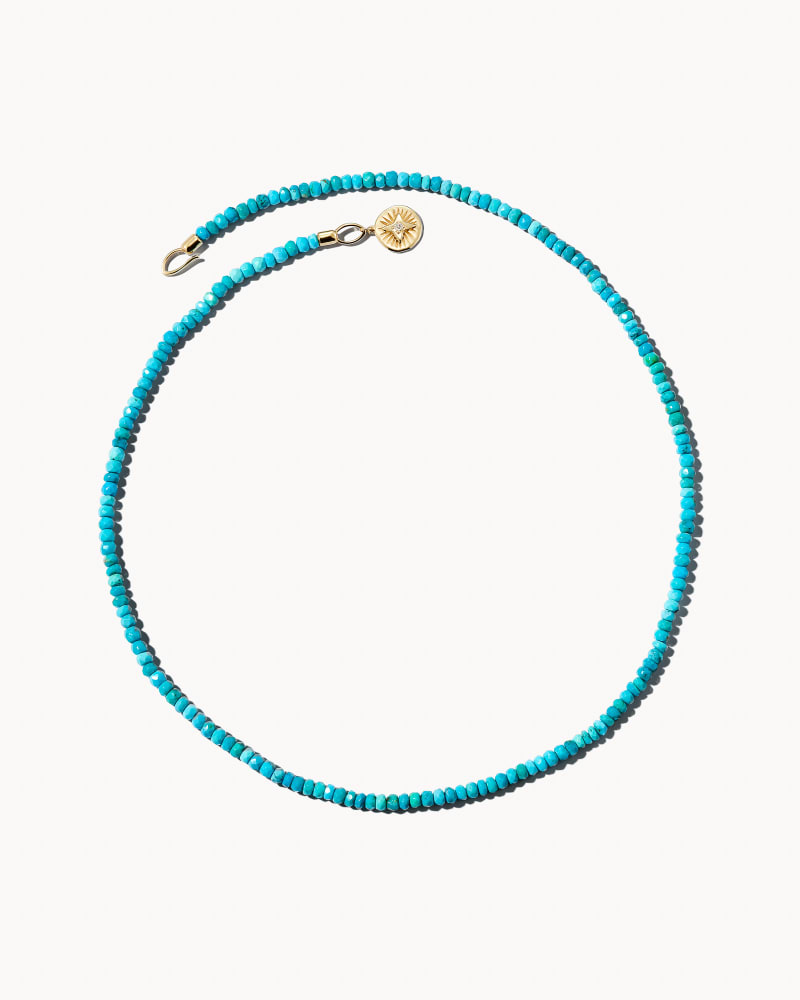 Erika 14k Yellow Gold Strand Necklace in Turquoise & White Diamond image number 0