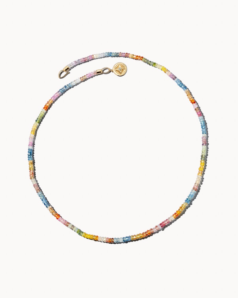 Erika 14k Yellow Gold Strand Necklace in Multi Mix Sapphire & White Diamond image number 0