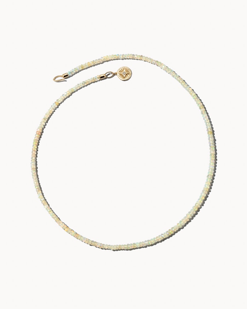 Erika 14k Yellow Gold Strand Necklace in White Opal & White Diamond image number 0