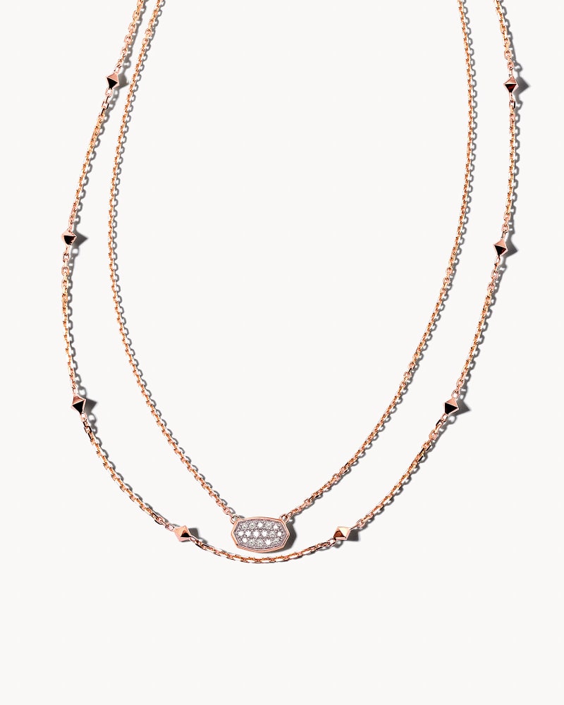 Marisa 14k Rose Gold Multi Strand Necklace in White Diamond image number 0