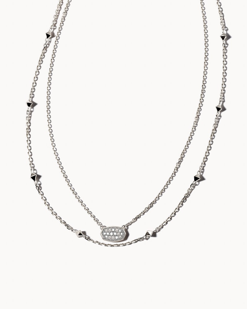 Marisa 14k White Gold Multi Strand Necklace in White Diamond image number 0