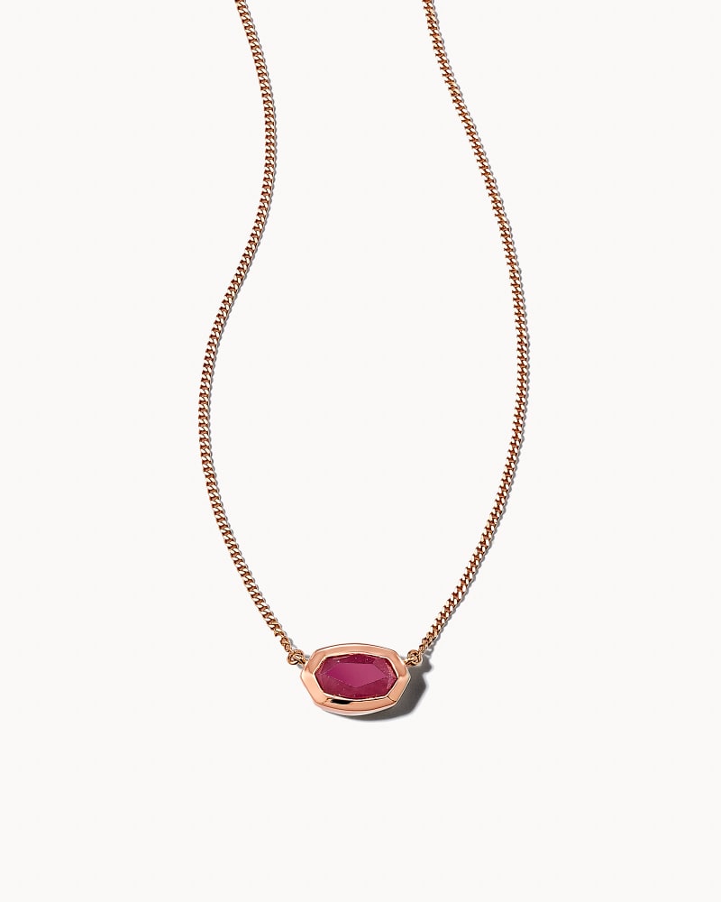 Nellie 14k Rose Gold Pendant Necklace in Ruby image number 0