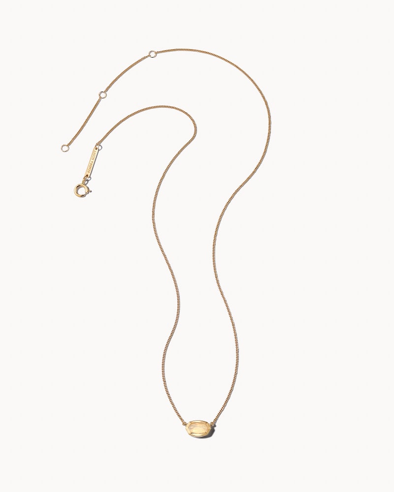 Nellie 14k Yellow Gold Pendant Necklace in White Opal image number 3