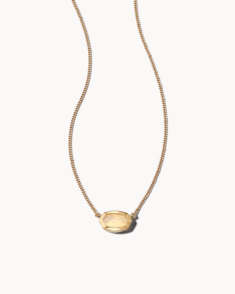 Nellie 14k Yellow Gold Pendant Necklace in White Opal image number 0
