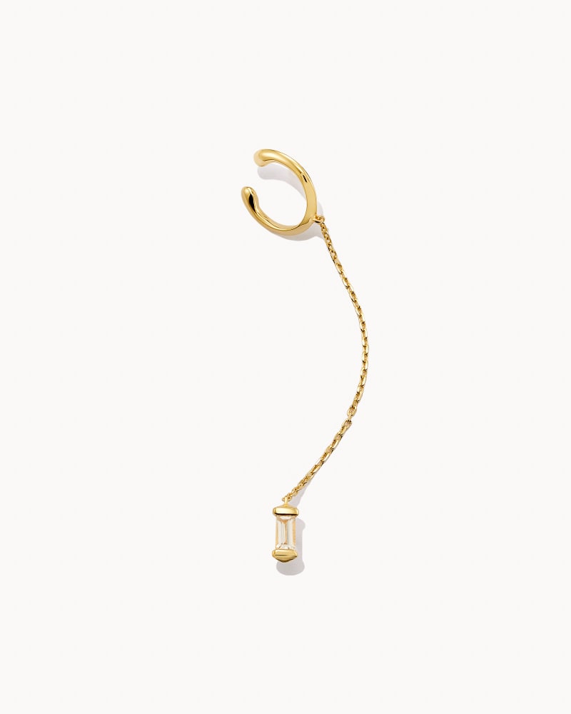Allison 18k Yellow Gold Vermeil Ear Cuff in White Sapphire image number 0