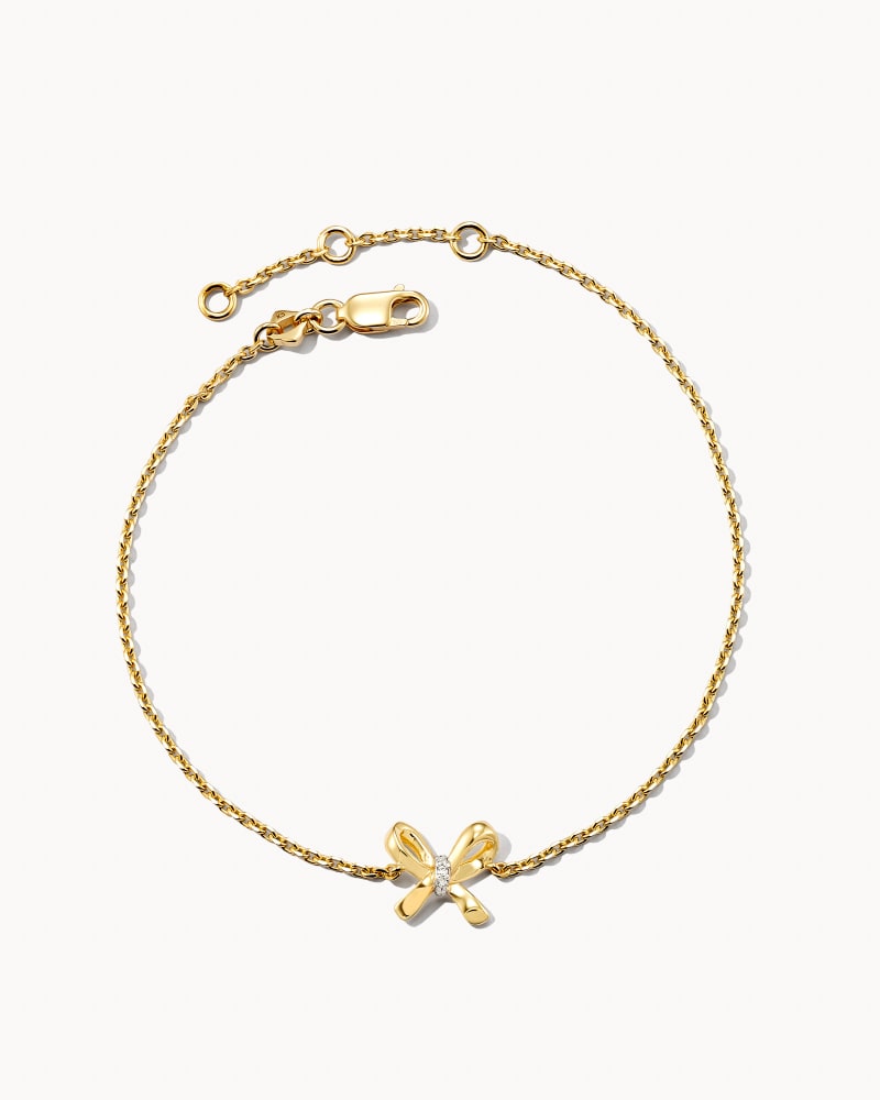 Bow Delicate Bracelet in White Diamond image number 0