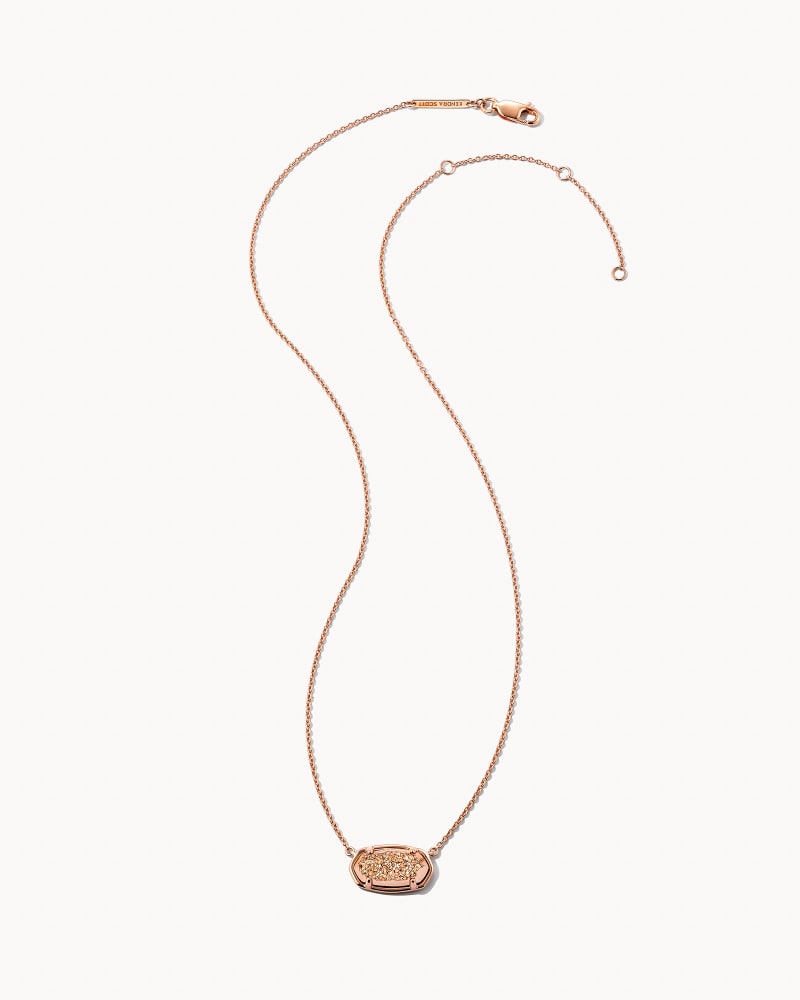 Elisa 18k Rose Gold Vermeil Pendant Necklace in Rose Gold Drusy image number 1