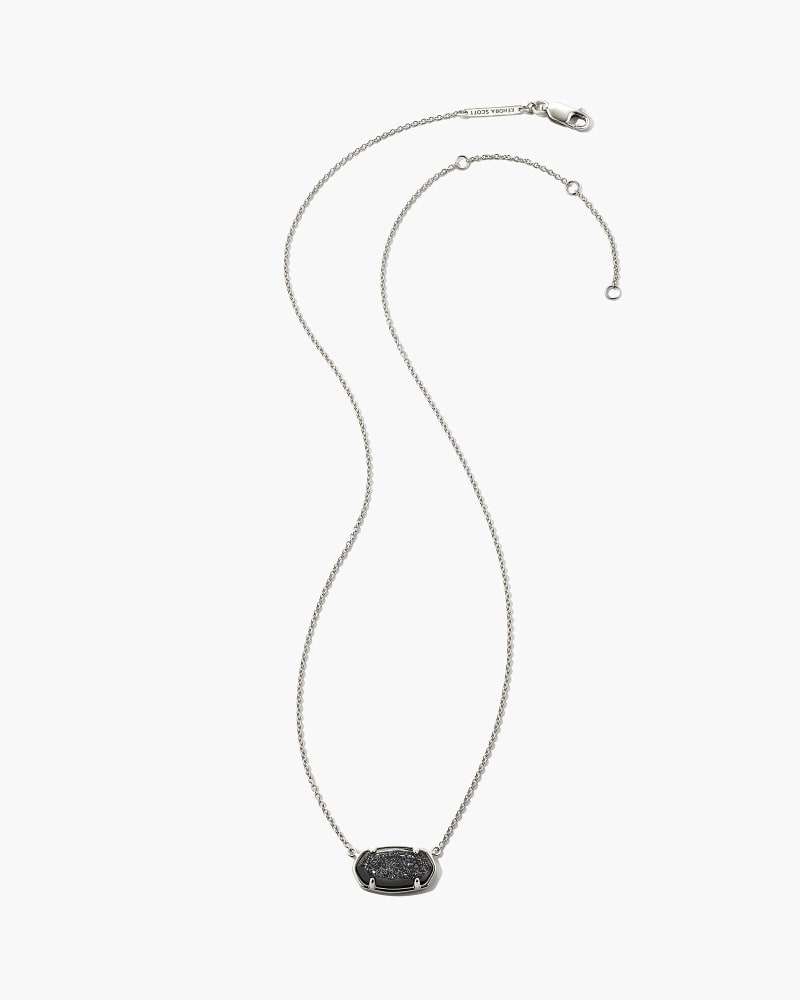 Elisa Sterling Silver Pendant Necklace in Black Drusy image number 1