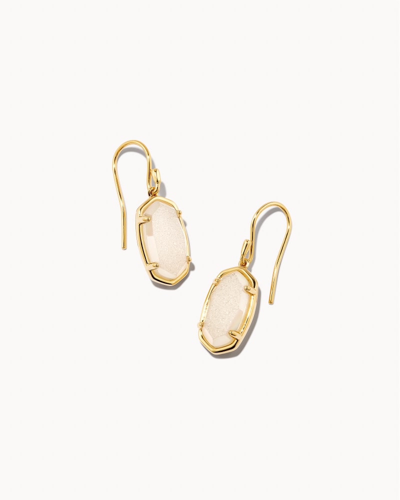 Lee 18k Gold Vermeil Drop Earrings in Iridescent Drusy image number 0