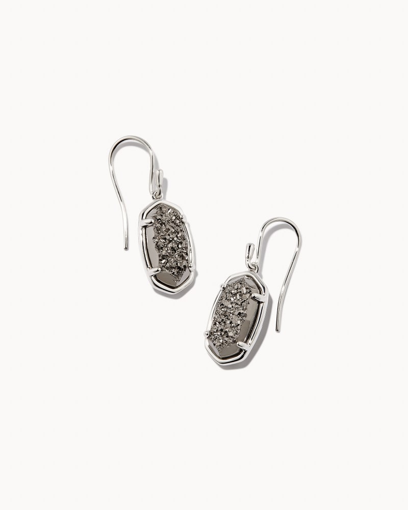 Lee Sterling Silver Drop Earrings in Platinum Drusy image number 0