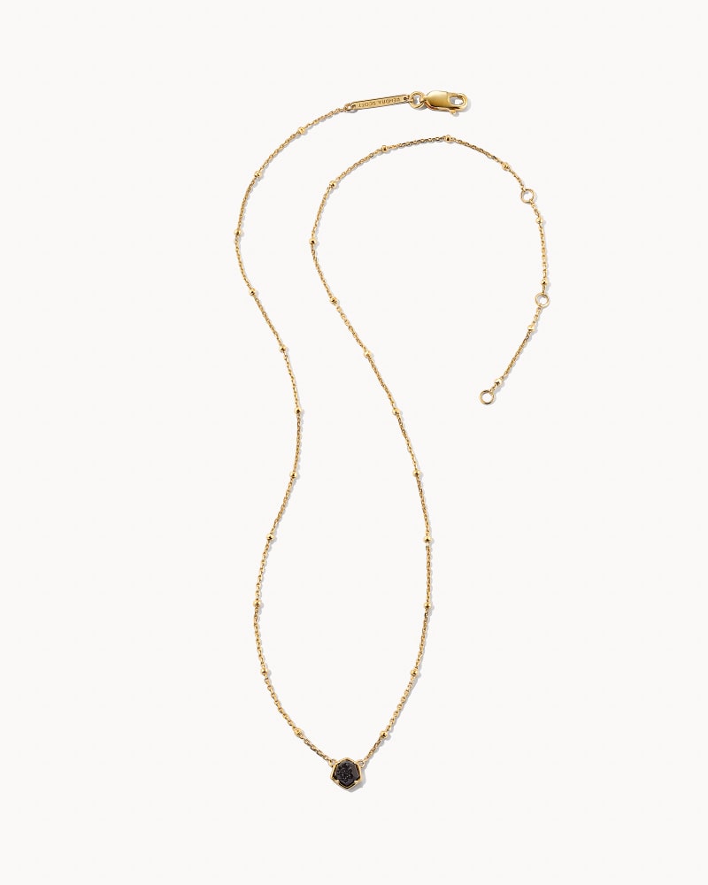 Vanessa 18k Gold Vermeil Pendant Necklace in Black Drusy image number 1