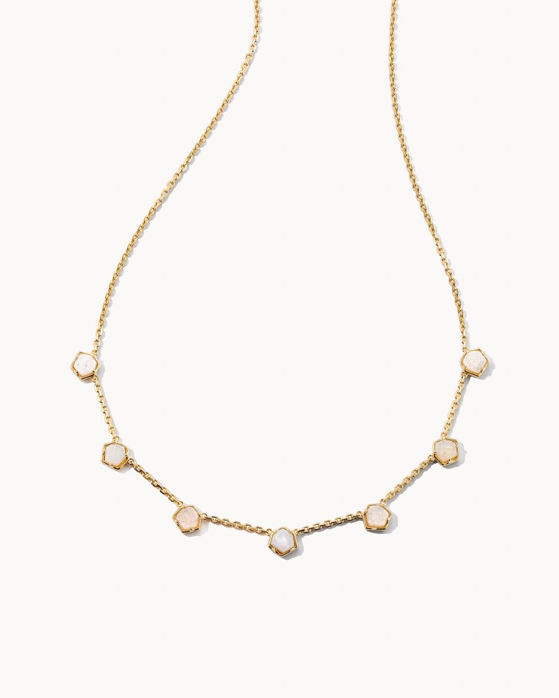 Vanessa 18k Gold Vermeil Strand Necklace in Iridescent Drusy image number 0