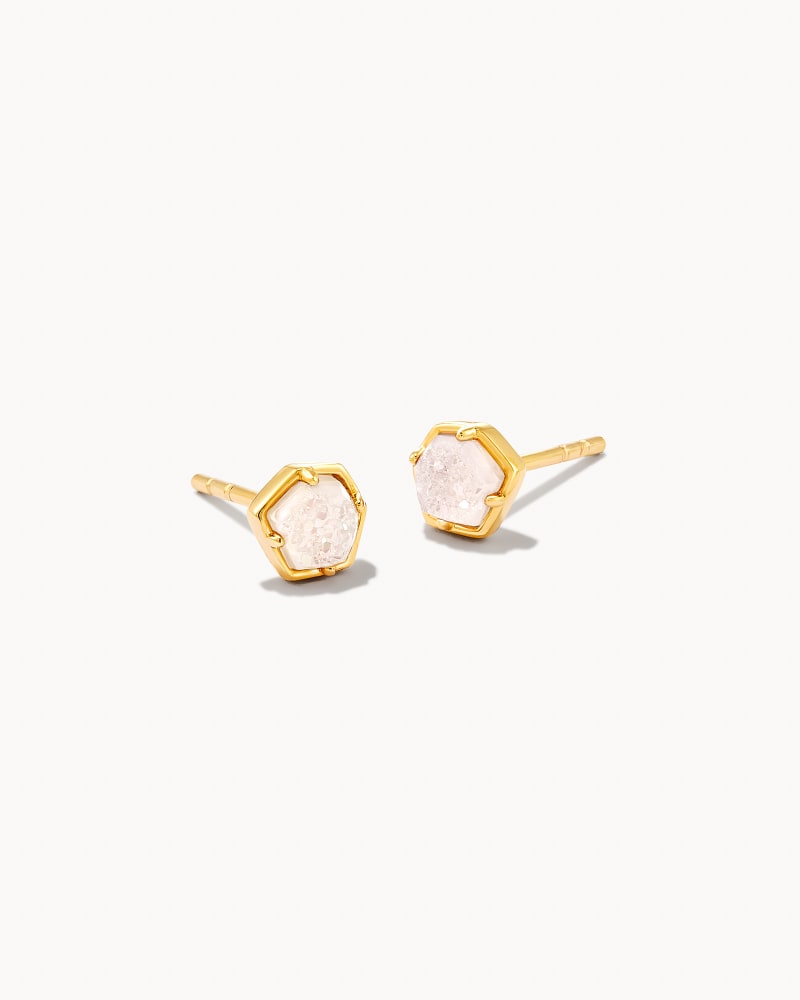 Vanessa 18k Gold Vermeil Stud Earrings in Iridescent Drusy image number 0
