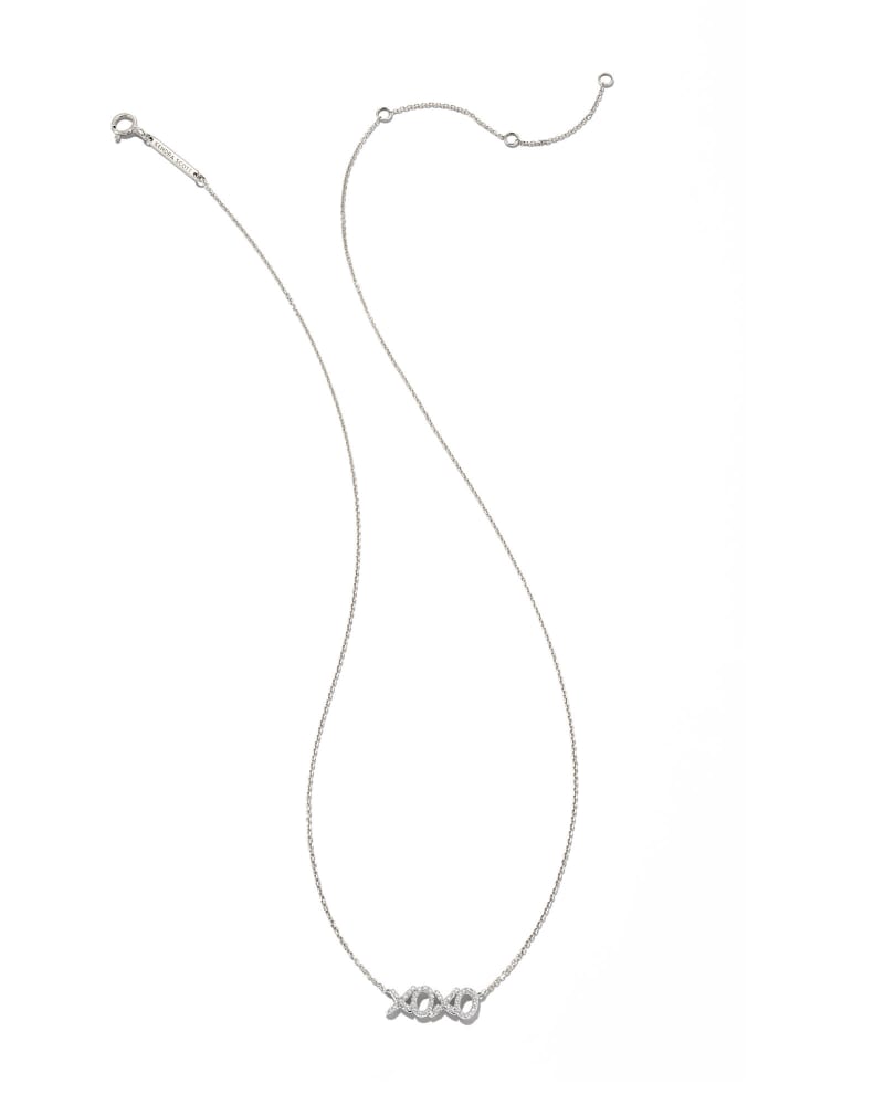 XO 14k White Gold Pendant Necklace in White Diamond image number 1
