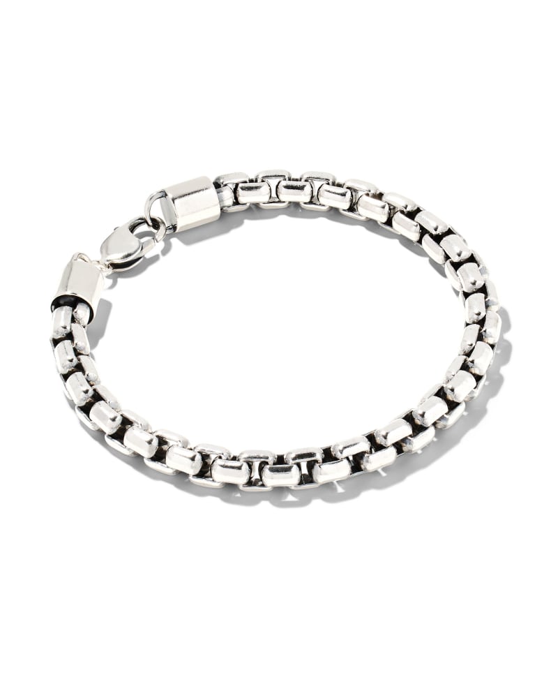Beck Large Round Box Chain Bracelet in Oxidized Sterling Silver image number 0