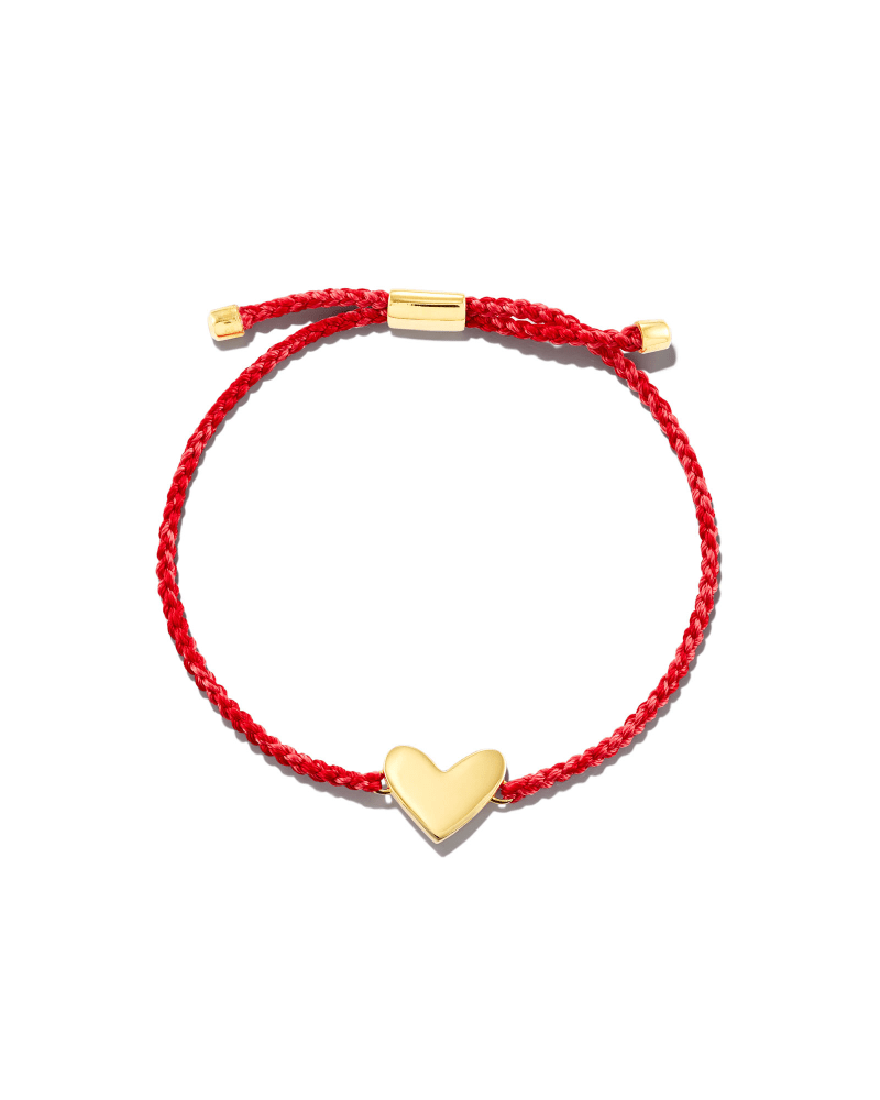 Ari Heart 18k Yellow Gold Vermeil Corded Bracelet in Red Multi image number 0