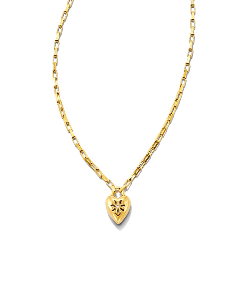 Angie Heart Bright Cut Pendant Necklace in 18k Yellow Gold Vermeil image number 0