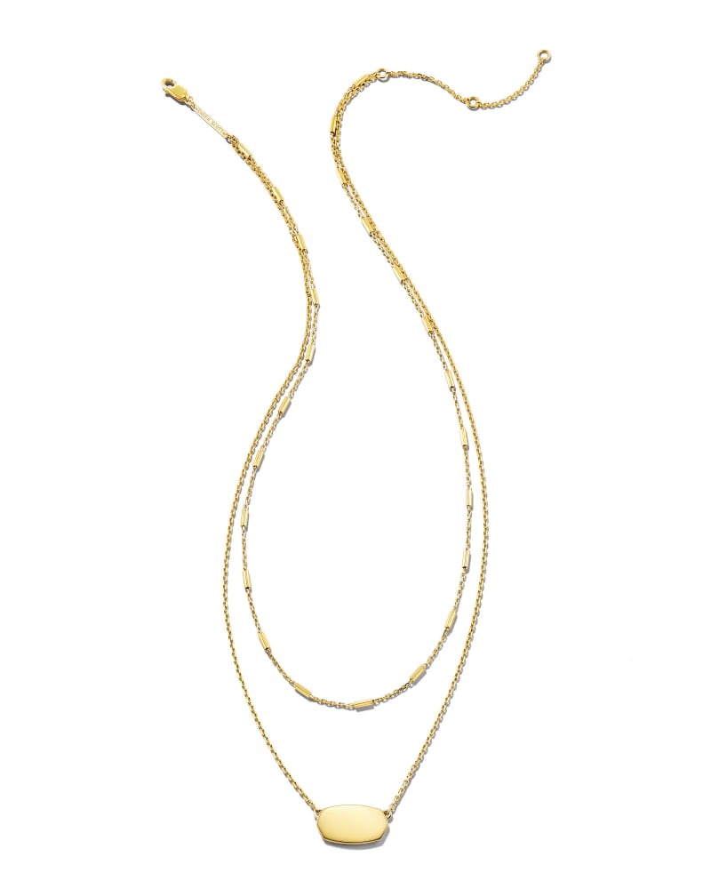 Elisa Multi Strand Necklace in 18k Yellow Gold Vermeil Elisa Multi Strand Necklace in 18k Yellow Gold Vermeil