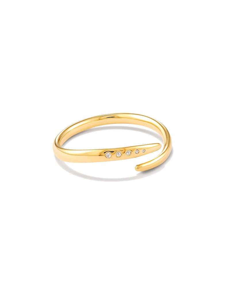 Micah 18k Yellow Gold Vermeil Band Ring in White Diamond image number 0