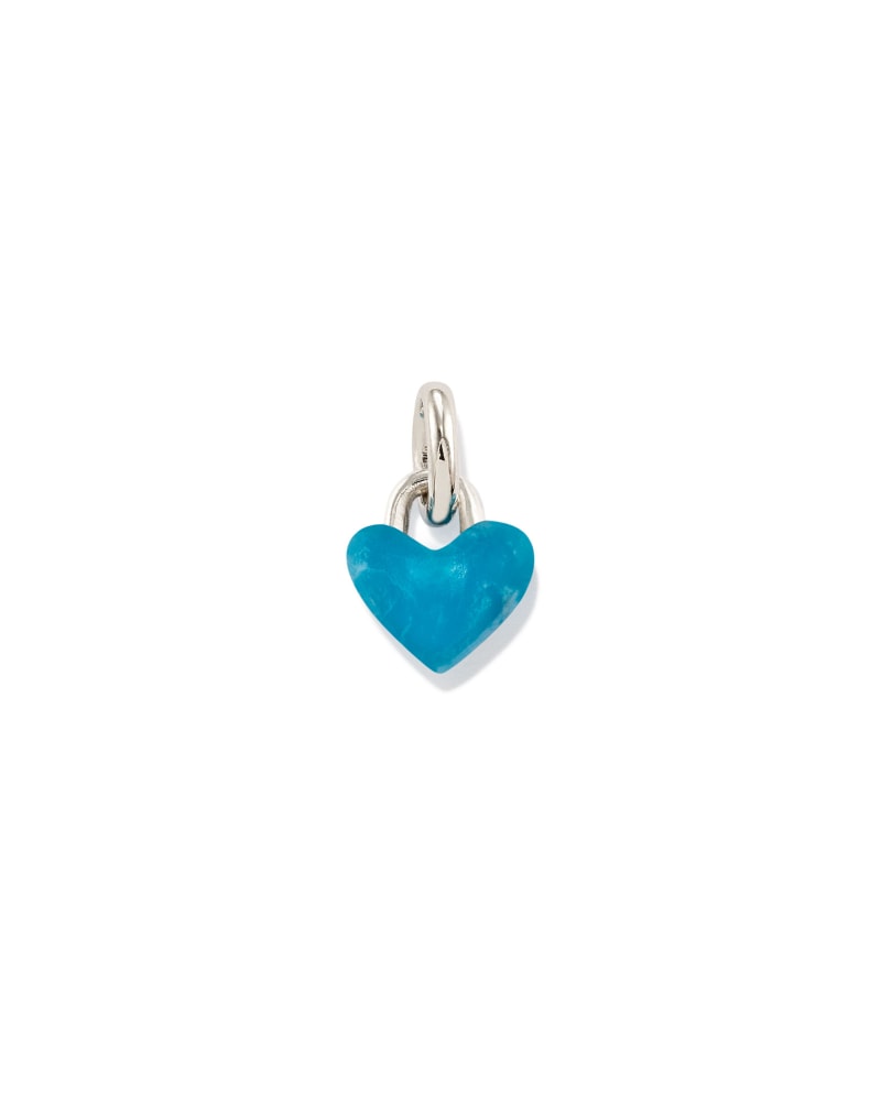 Small Angie Carved Heart Sterling Silver Charm in Turquoise image number 0