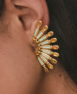 Elisa Gold Pendant Necklace in Iridescent Drusy