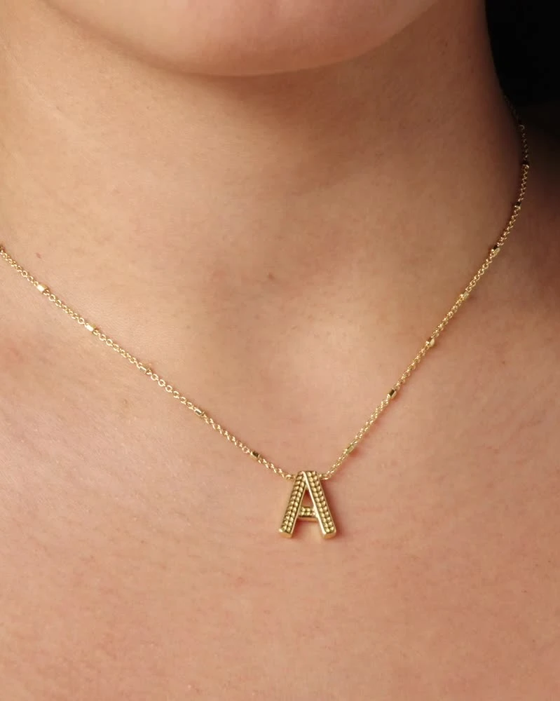 Elisa and Letter Pendant Necklace Set