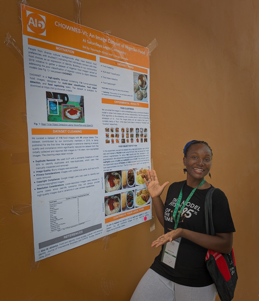 Speaker presenting research at a conference