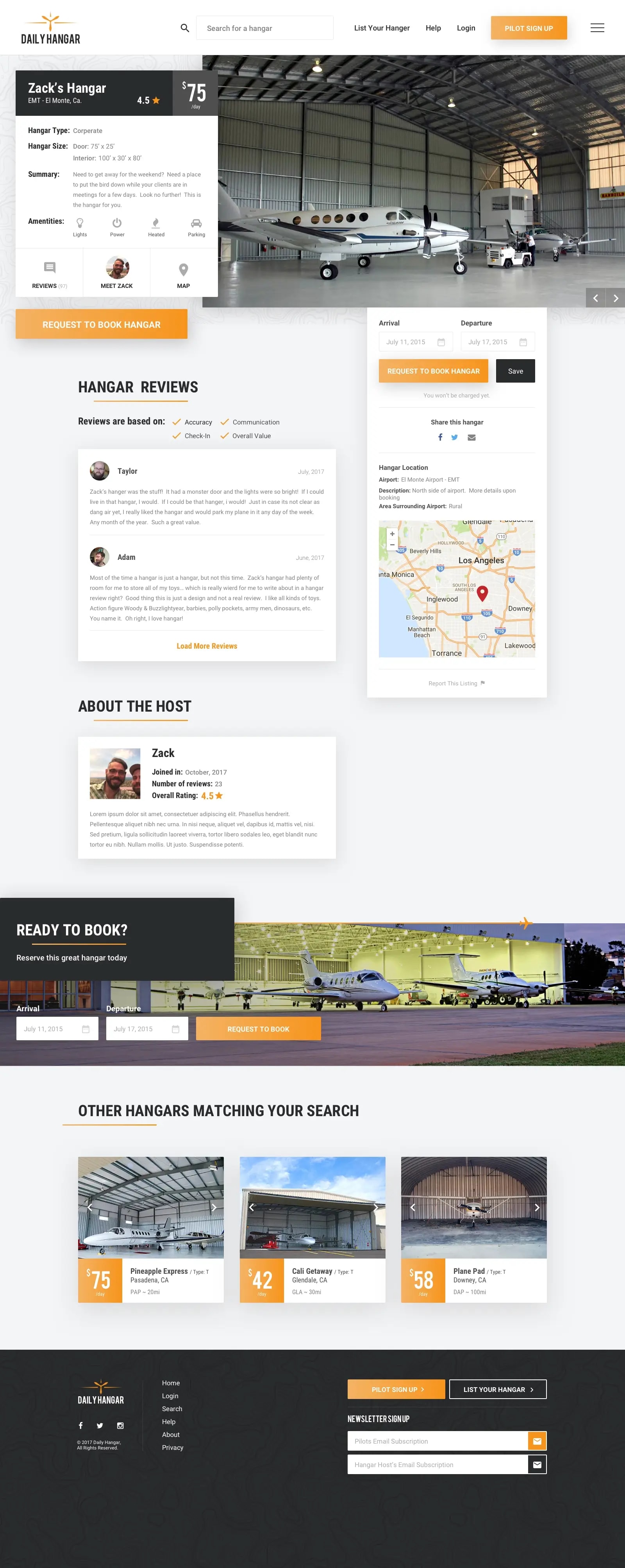 Daily Hangar Listing